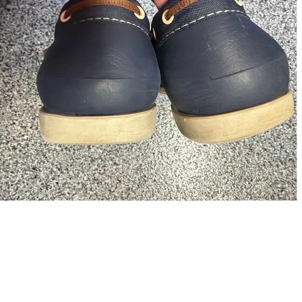 Crocs Men Navy Blue Canvas Boat Shoes Slip On Loafers Size 12 Nautical Casual